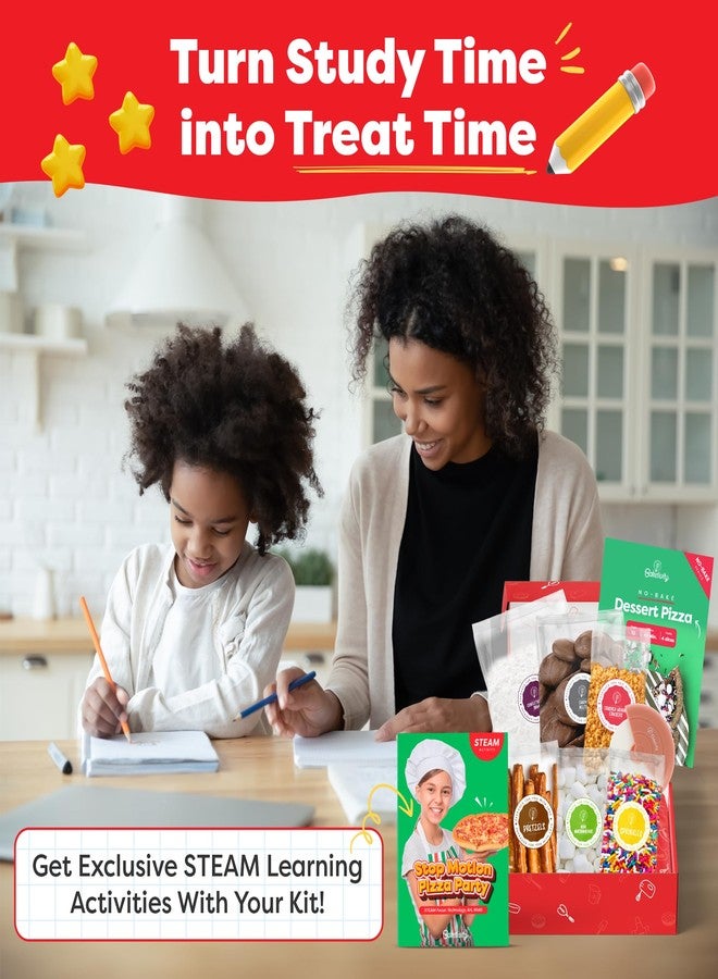 BAKETIVITY No-Bake Dessert Pizza Kids Baking Kit & STEAM Lesson | STEAM Focused Kids Pizza Party Baking Set | No-Bake Recipe with No Oven Required - Image 4